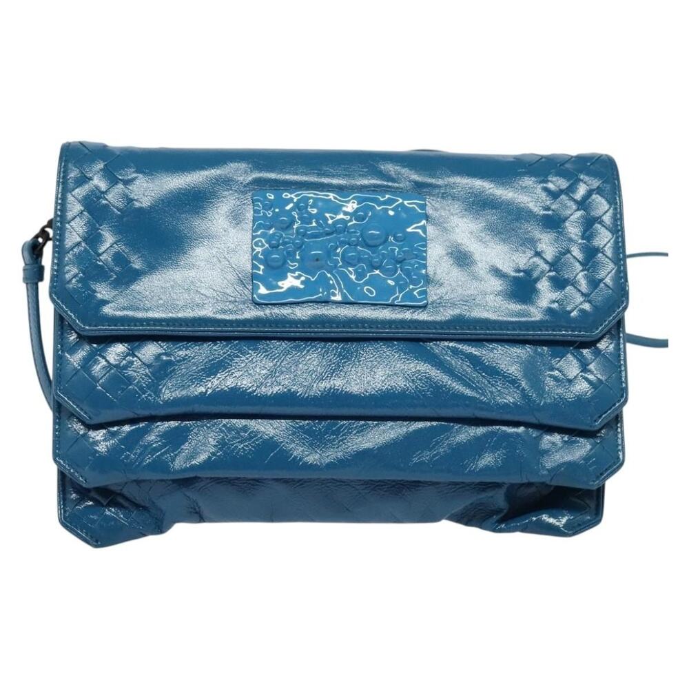 Bottega Veneta Intrecciato Shoulder Bag Blue